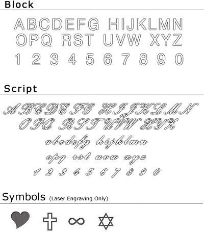 Engraving font styles
