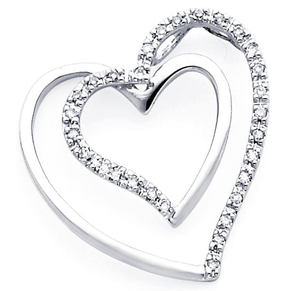 14K Diamond Heart Pendant 0 15 ctw