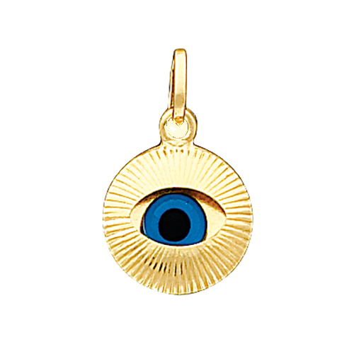 14K Yellow Gold Evil Eye Charm