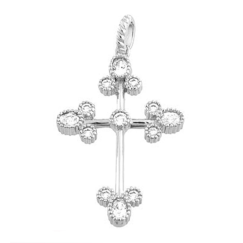 14K Fancy CZ Cross