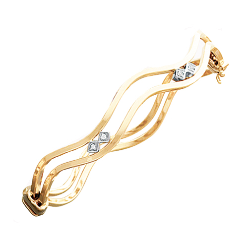 14K Cubic Zirconia Bangle
