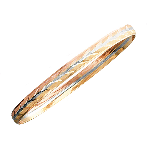 Tri Color 14K Bangle