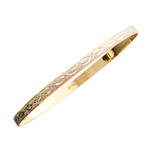 Tri Color Solid Gold Bangle