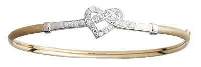 Pretzel Heart Cubic Zirconia Bangle
