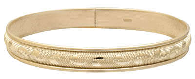 14k Floral Bangle