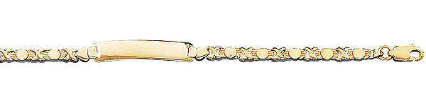 14K Two Tone Gold Baby ID Heart Bracelet