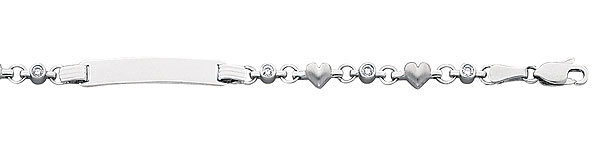 CZ and Heart ID Bracelet