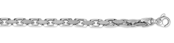 14K White Gold 4mm Bullet Link Chain