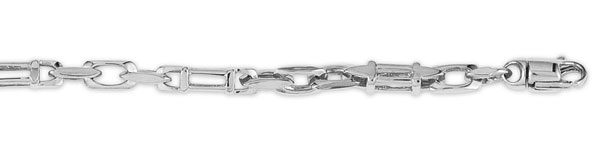 14K White Gold Designer Bullet Link Chain