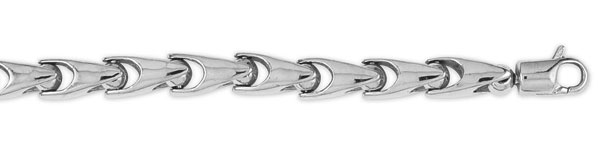 Thick 14K White Gold Bullet Link Chain