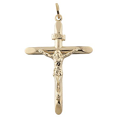 14K Slender Italian Crucifix