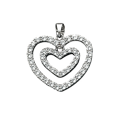 Cubic Zirconia Heart Charm