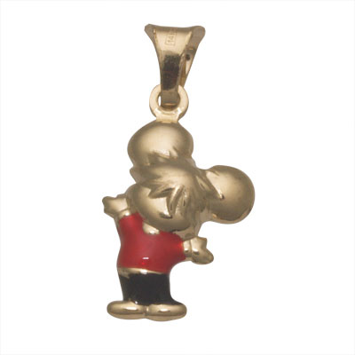14k Yellow Gold and Enamel Mini Mouse Charm