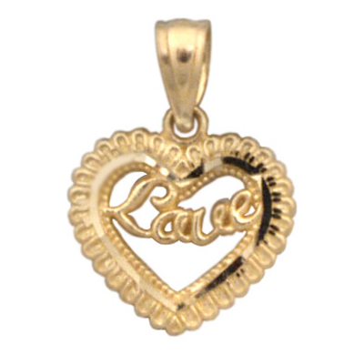 14K Love Heart Pendant