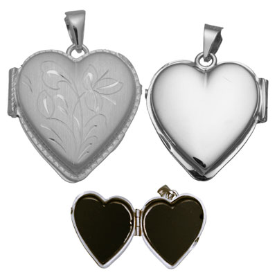 White Gold  Heart Shaped Locket