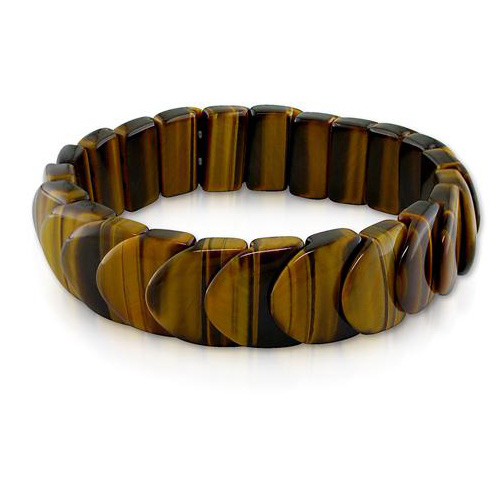 8 16x15mm Fancy Shape Tiger Eye Bead Elastic Bracelet