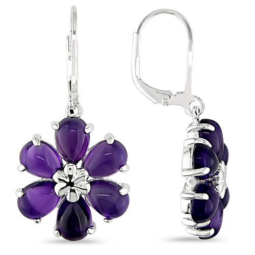 Silver LeverBack Earrings 7 7/8ct Amethyst TGW