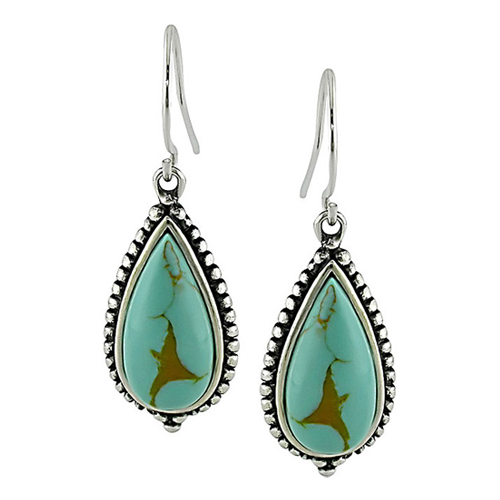Sterling Silver Turquoise Earrings shepherd hook backs