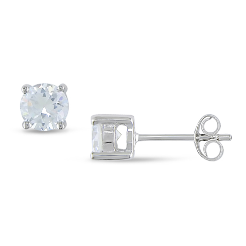 Silver Round 5mm CZ Earrings