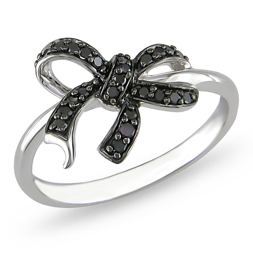 1/7 CTW Black Diamond Fashion Ring Silver Black Rhodium Plated