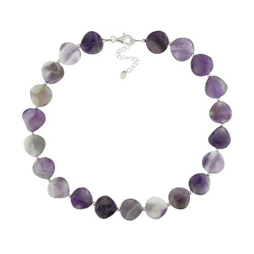 Purple Agate with Sterling Silver Necklace