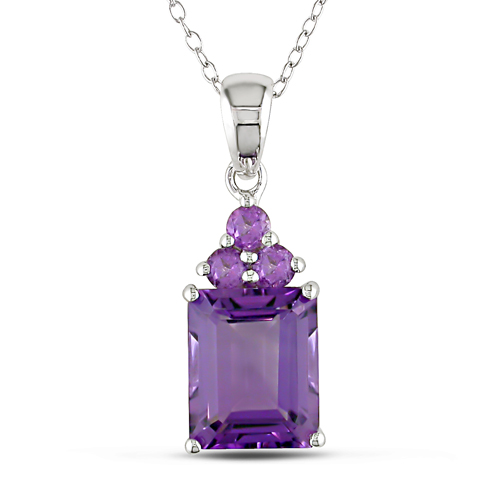 Sterling Silver 5.33 CT TGW Amethyst Amethyst-Brasil Fashion Pendant with Chain