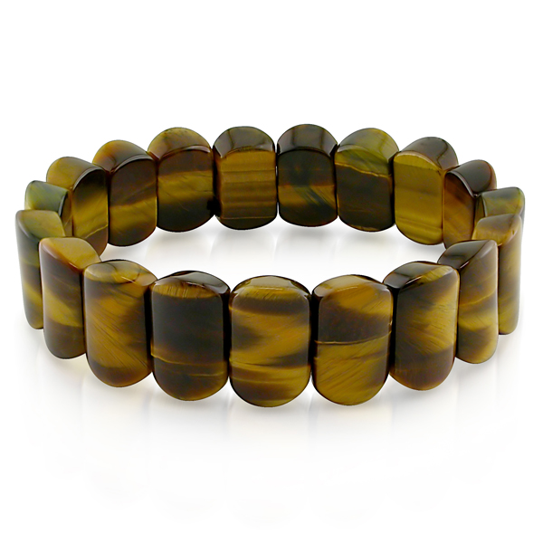 8 15x10mm Fancy Shape Tiger Eye Bead Elastic Bracelet