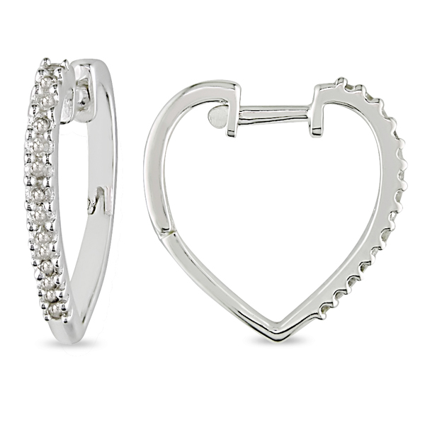 1/4 CT HIJ Diamond TW Cuff Earrings Silver I3;I4