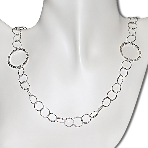 42 Sterling Silver Multi-Circle Necklace