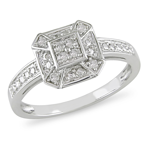 10K White Gold 0.10 ctw Diamond Fashion Ring