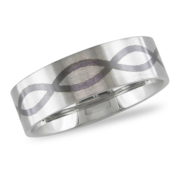 Black Enamel Stainless Steel Ring