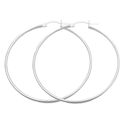 Flat Silver Hoops
