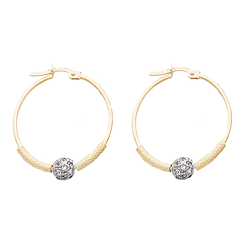 CZ Ball Hoop Earring