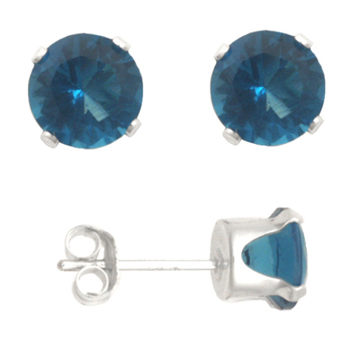 1.50 Carat Birthstone CZ Silver Earrings Different birthstones available