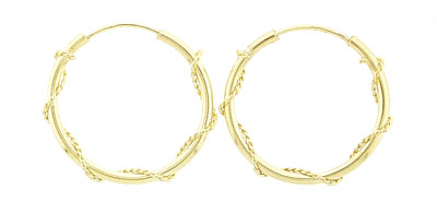Swirl Wire Hoop Earrings