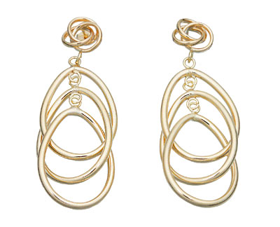 Dangle Oval Hoop Earrings