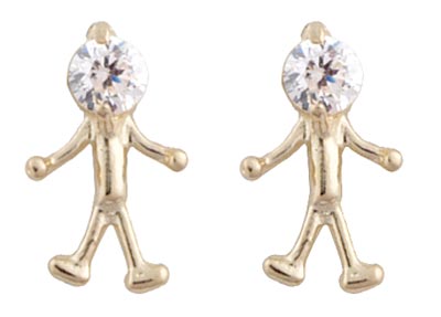 CZ 14K Figure Earrings