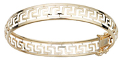 Greek Key Pattern 14K Yellow Gold Bangle