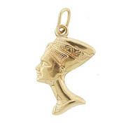 14K Yellow Gold Nefertiti Egyptian Charm