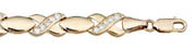 Cubic Zirconia 14K Yellow Gold Hugs & Kisses XO Bracelet