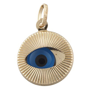 14K Yellow Gold Evil Eye Charm
