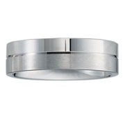 18K Satin and Polished Split Wedding Ring
