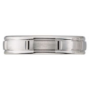 Brush Finish 4mm 18K White Gold Wedding Ring