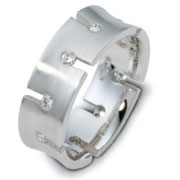 Diamond 18K White Gold Staggered Dora Wedding Ring, 0.25 tcw