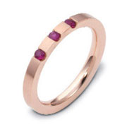 0.18tgw 18K Rose Gold Ruby Dora Wedding Band