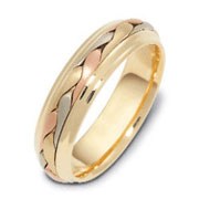 6.00 mm 18K Tri Color  Woven Dora Wedding Band