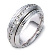 Channel Set Diamond Eternity 18K White Gold Dora Wedding Band