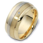 .09tcw Diamond Spinning Center 18KTwoTone Gold Dora Wedding Band
