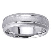 6.5mm Textured 18K White Gold Wedding Band