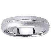 Satin Finish 5mm 18K White Gold Wedding Band